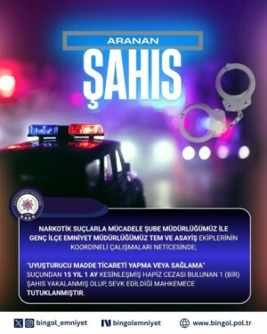 bingolde uyusturucu sucundan aranan zanli yakalandi 32uf5d3x.jpg