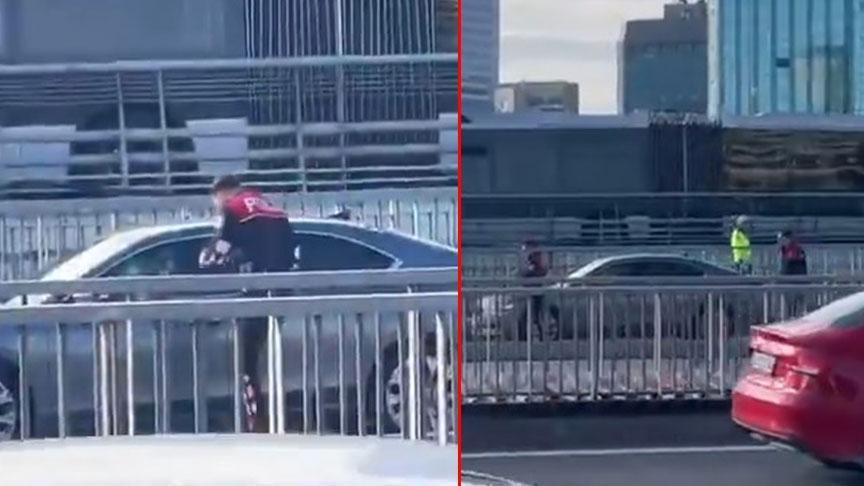 Son dakika… Dehşet anları! 15 Temmuz Şehitler Köprüsü sapağında otomobile silahlı saldırı