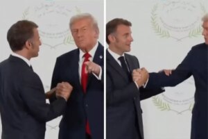 zirveye damga vuracak goruntuler trump ile macron bilek guresine tutustu K75Jxteg.jpg